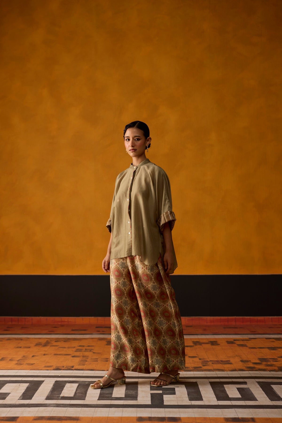 Issiki Co-ord set- Green and Peach