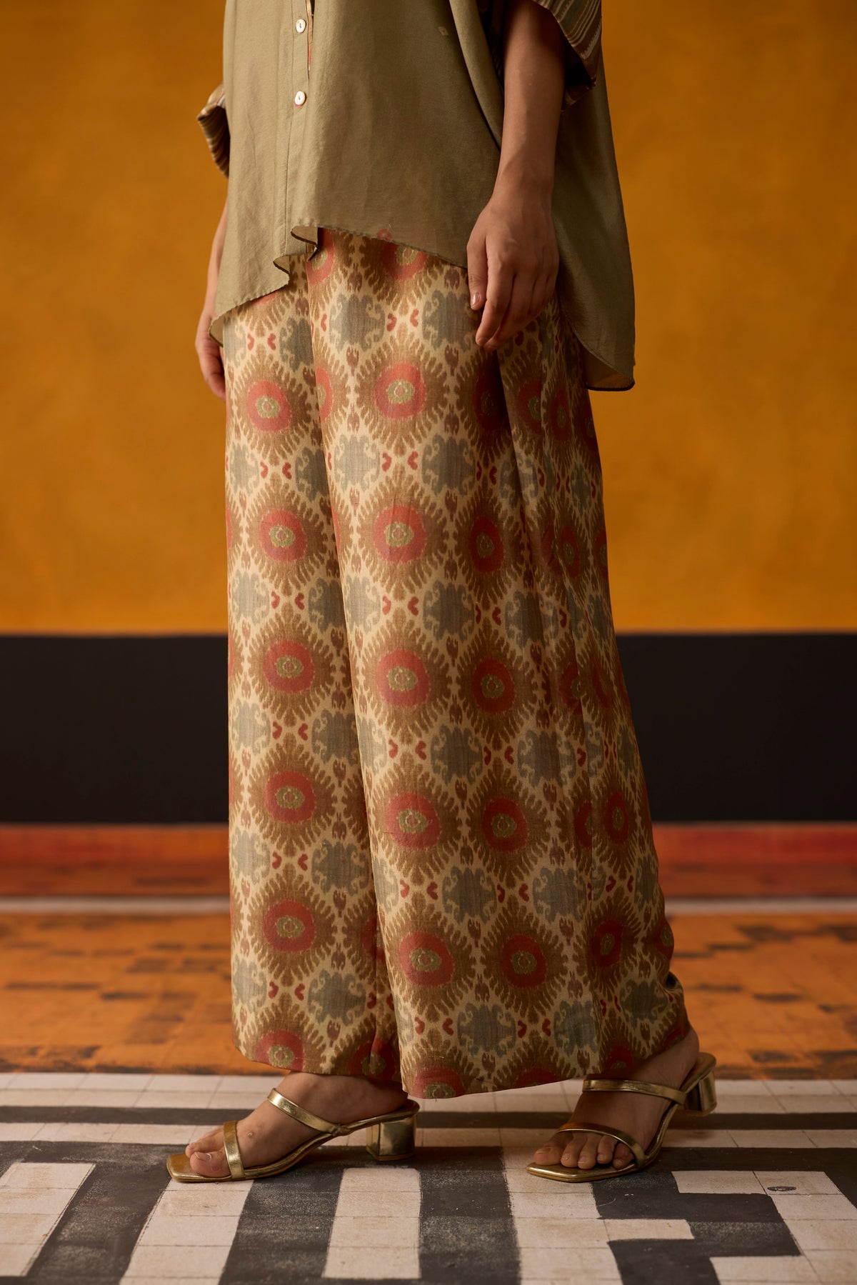 Issiki Co-ord set- Green and Peach