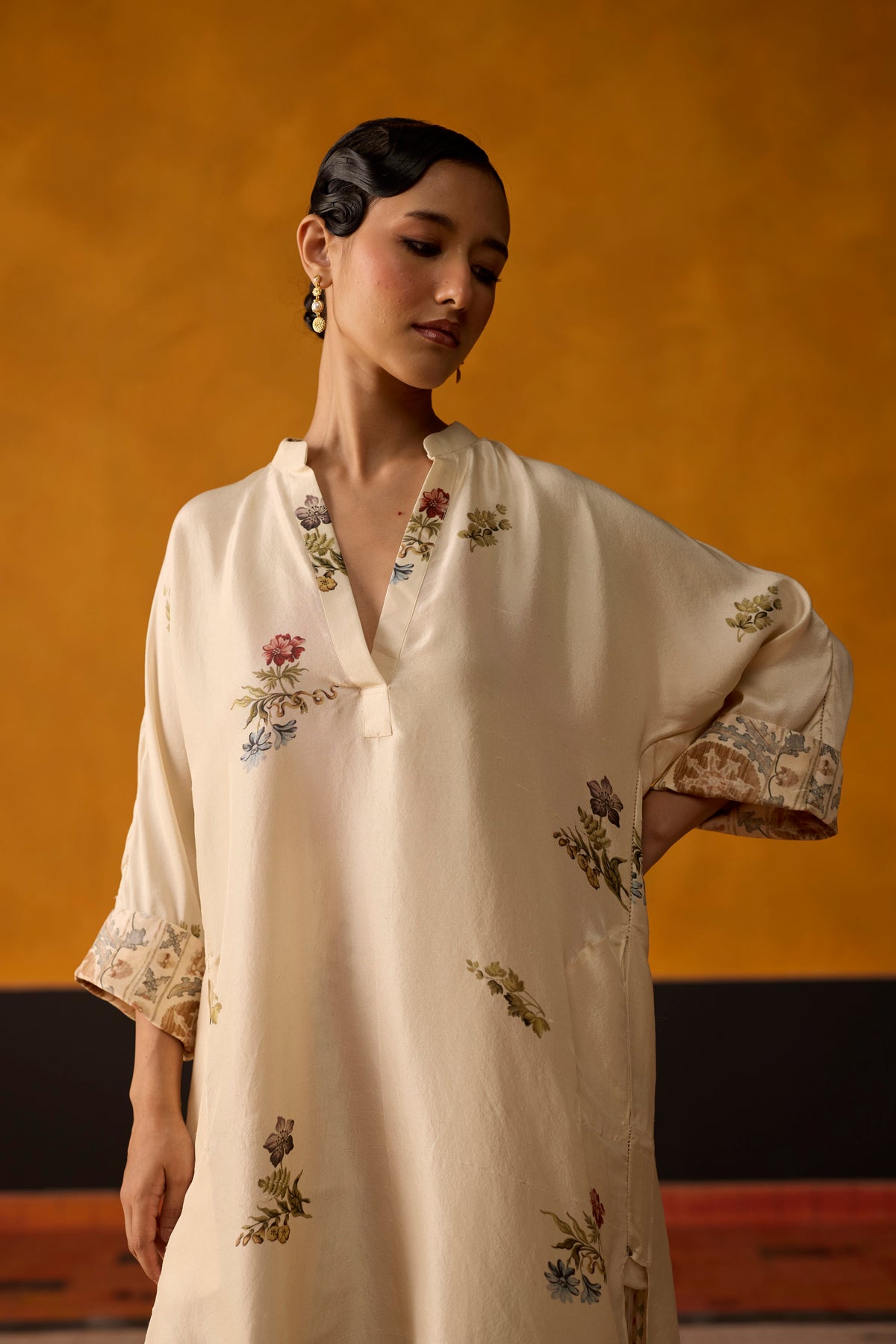 Ember Kurta set- Off white and Pink