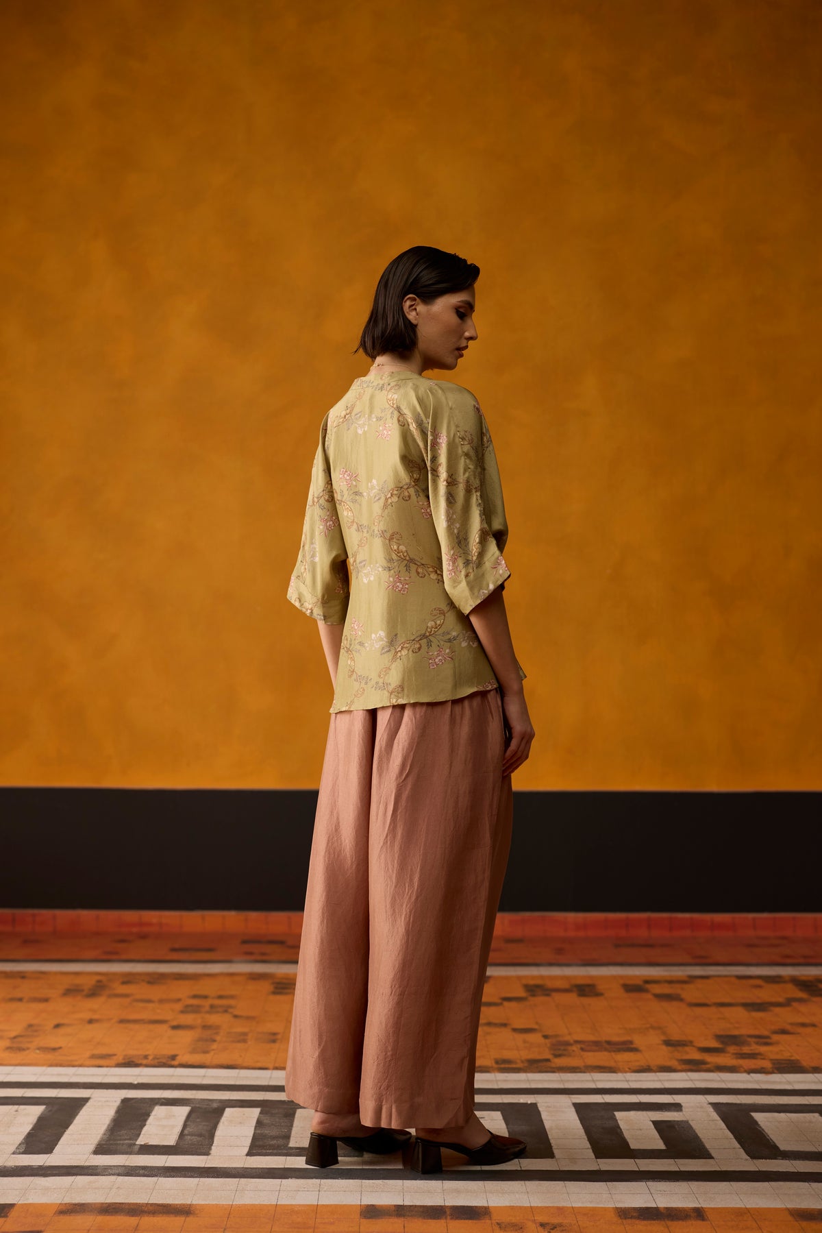 Ashen Co-ord set- Green and Pink