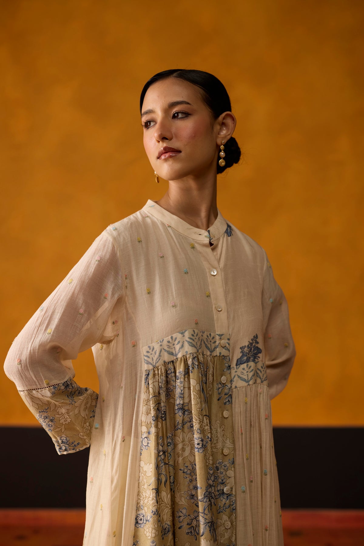 Raye Tunic set- Blue and Beige
