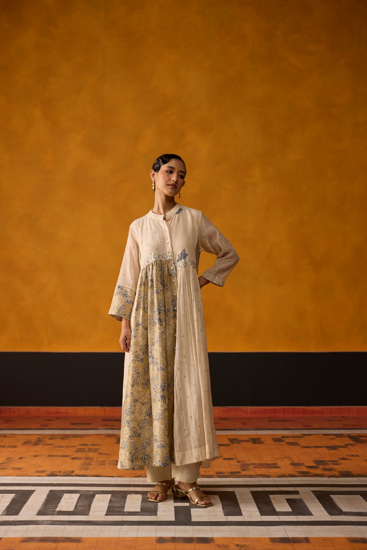 Raye Tunic- Blue and Beige