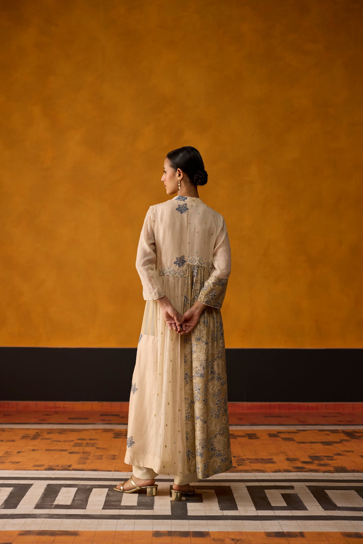 Raye Tunic set- Blue and Beige