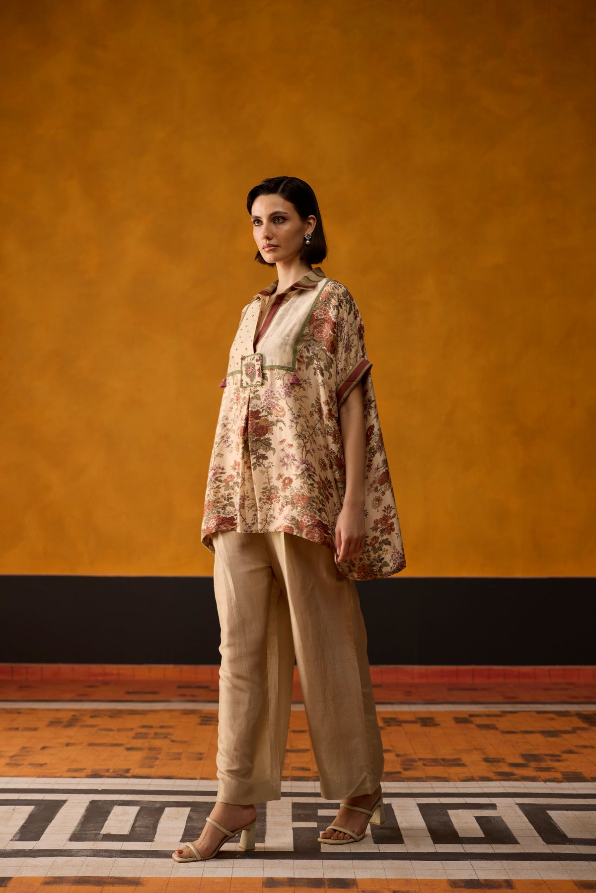 Kiiro Co-ord set- Beige and Peach