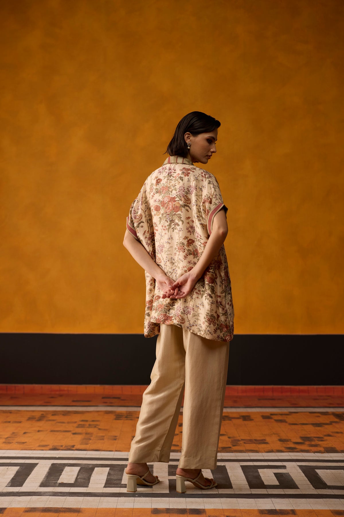 Kiiro Co-ord set- Beige and Peach