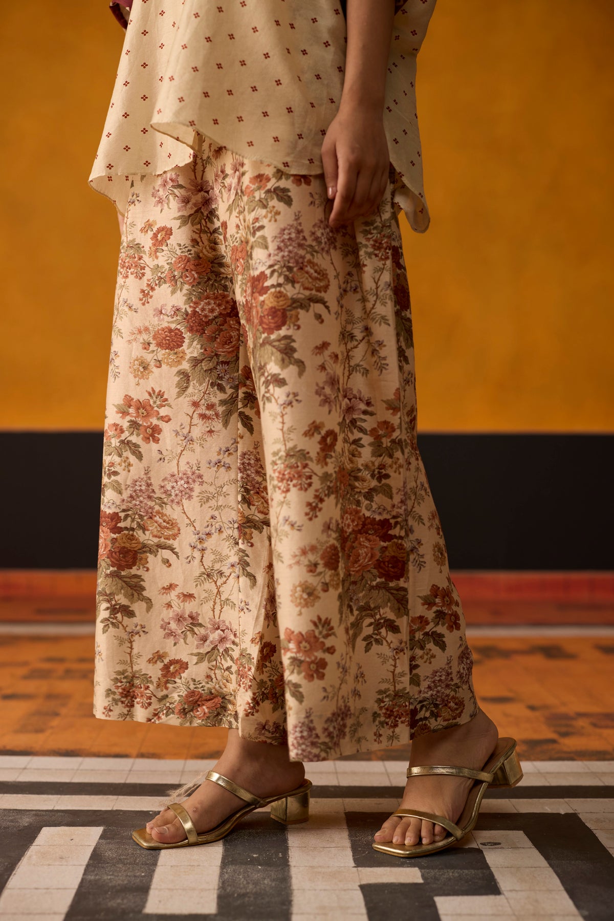 Issiki Co-ord set- Beige and Burgundy