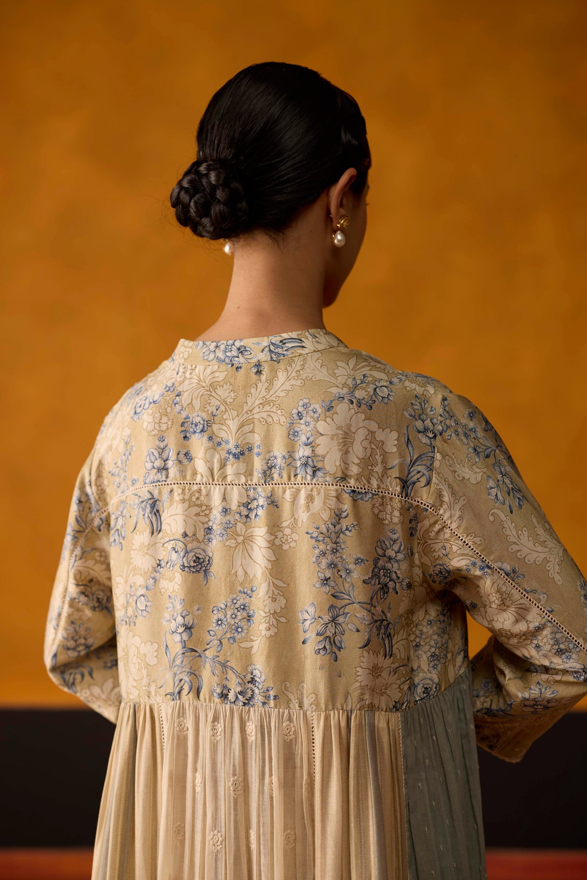 Chowa Kurta Set- Blue and Beige
