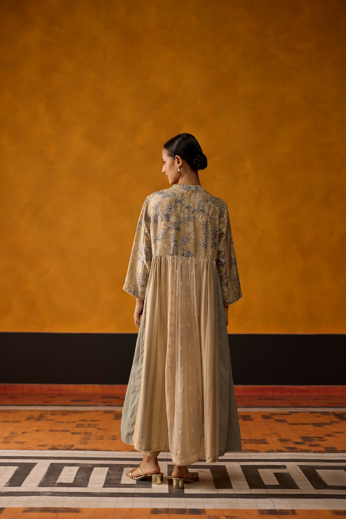 Chowa Kurta- Blue and Beige