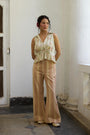 Rosalina Pants- Pink and Ecru