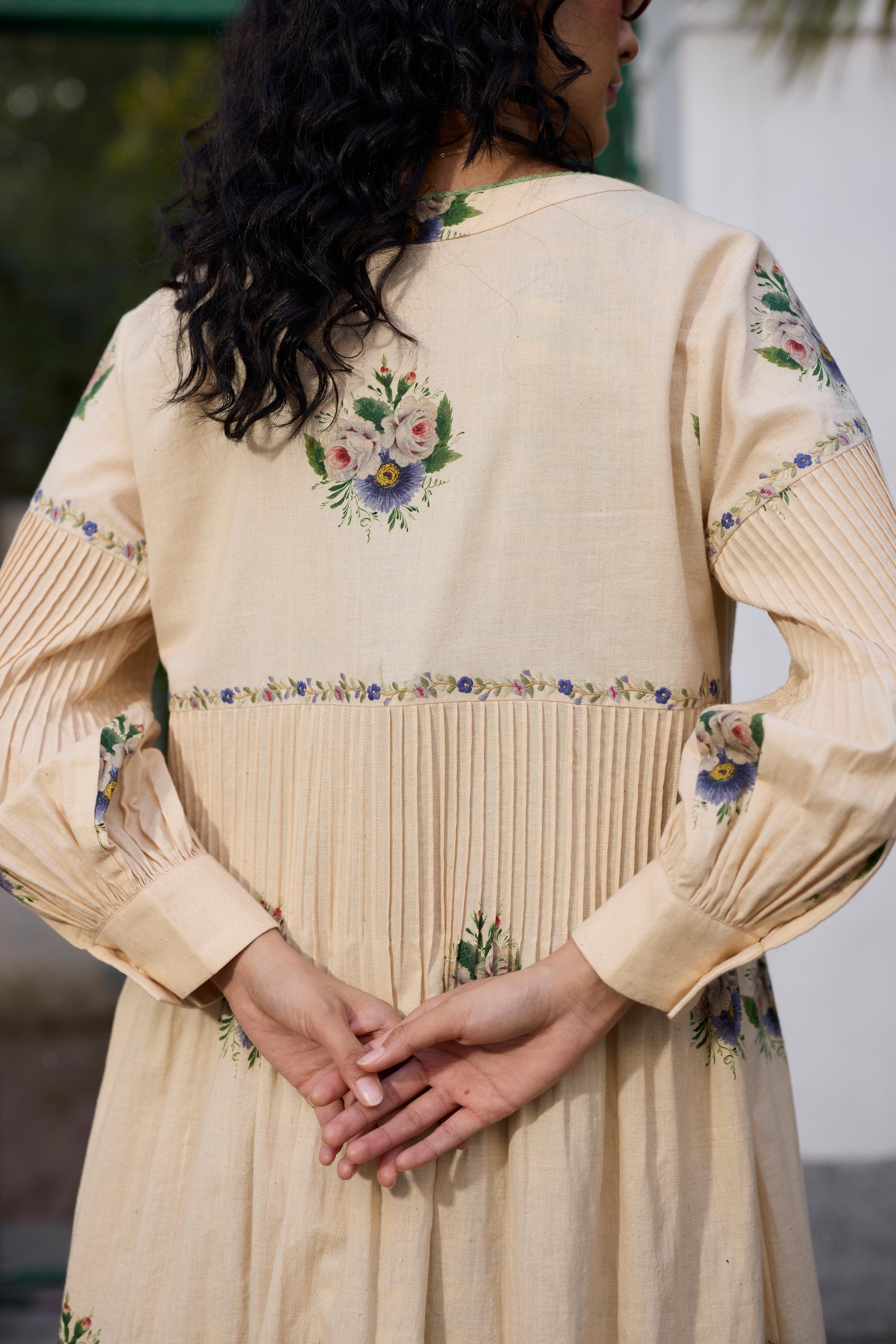 Rosaline Tunic Set- Ecru and Green