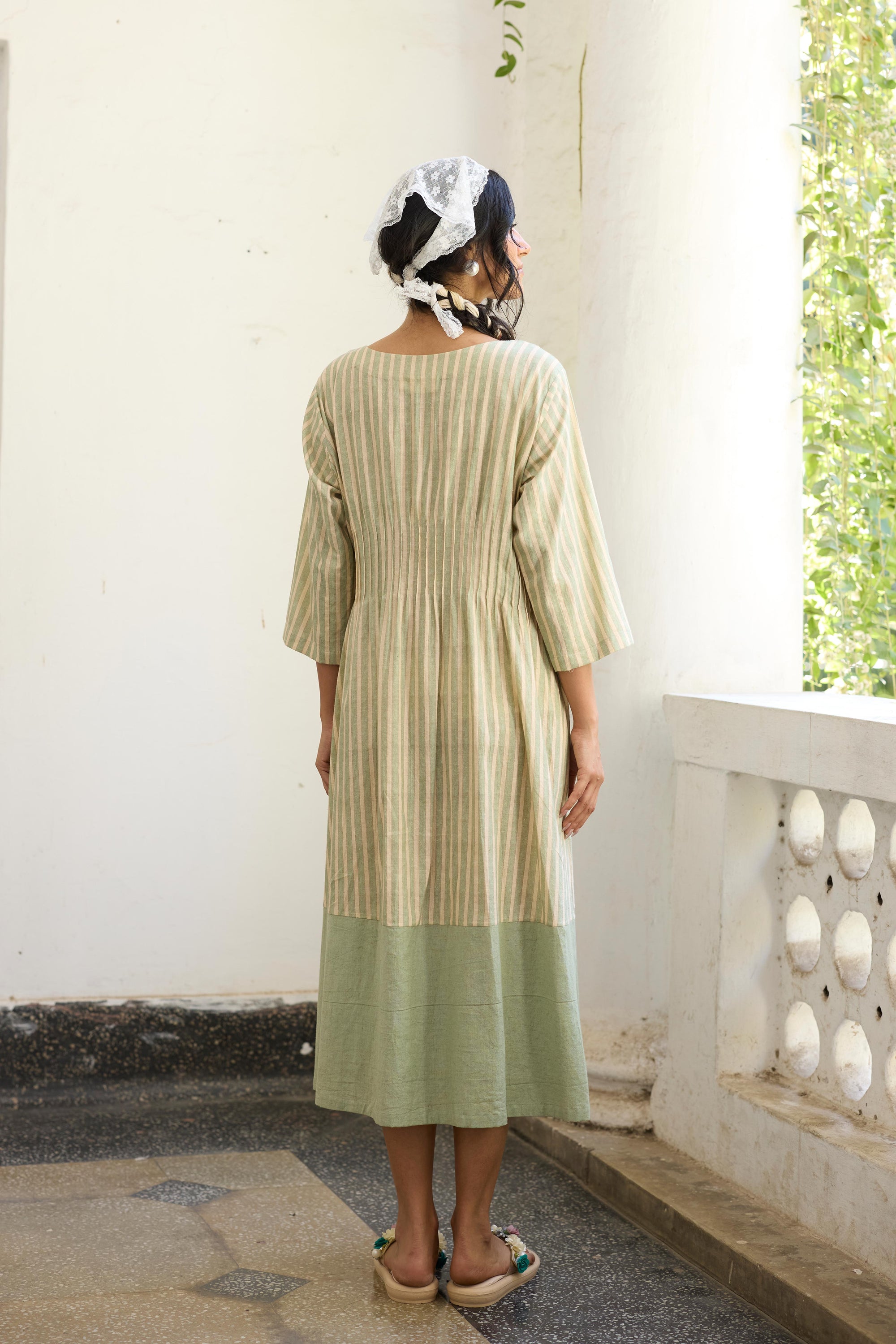 Lark Jacket Set-  Off white and Green