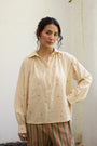 Verona Top- Ecru and Pink