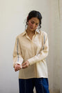 Elara Shirt- Ecru and Blue