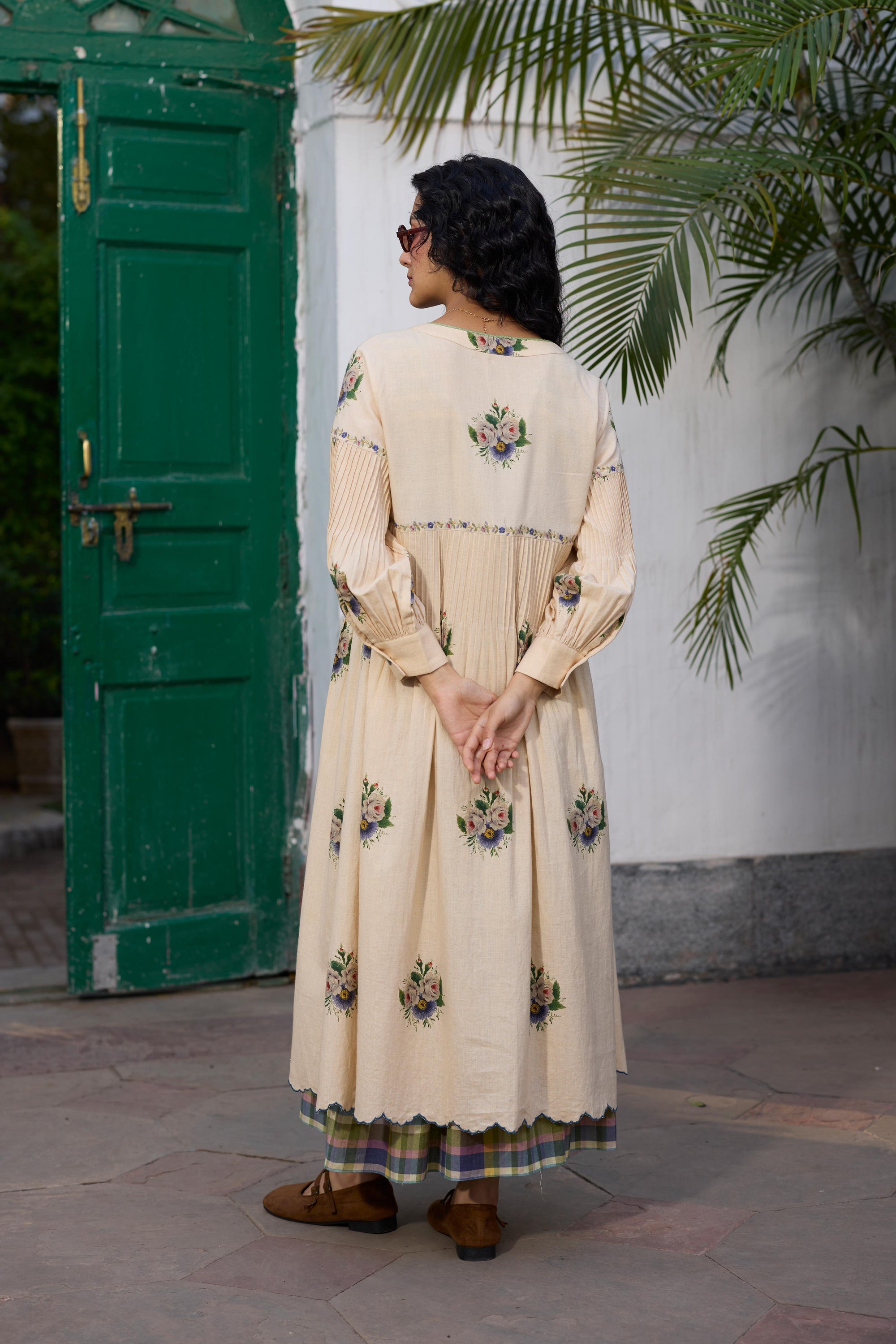 Rosaline Tunic Set- Ecru and Green