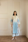 Bokashi Kurta - Off White And Blue