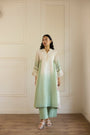 Bokashi Kurta - Off White And Green