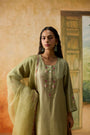 Moor Dupatta - Green And Burgundy