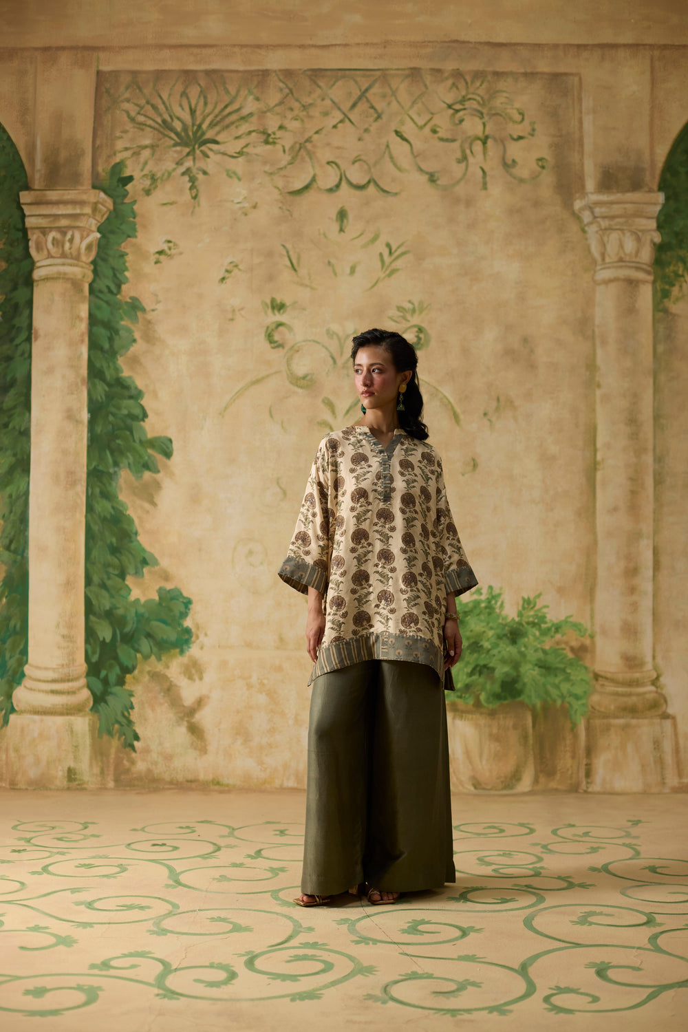 Mio Co-Ord Set - Green And Brown