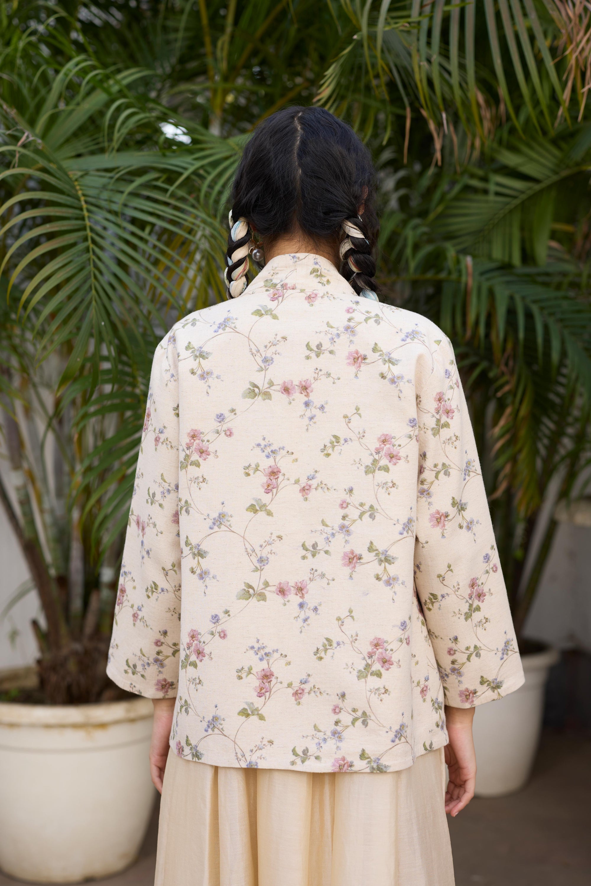 Solene Jacket- Off white and Green