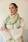 Kigiku Scarf - Off White And Green