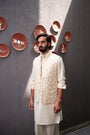Asher Kurta- Ecru and Red
